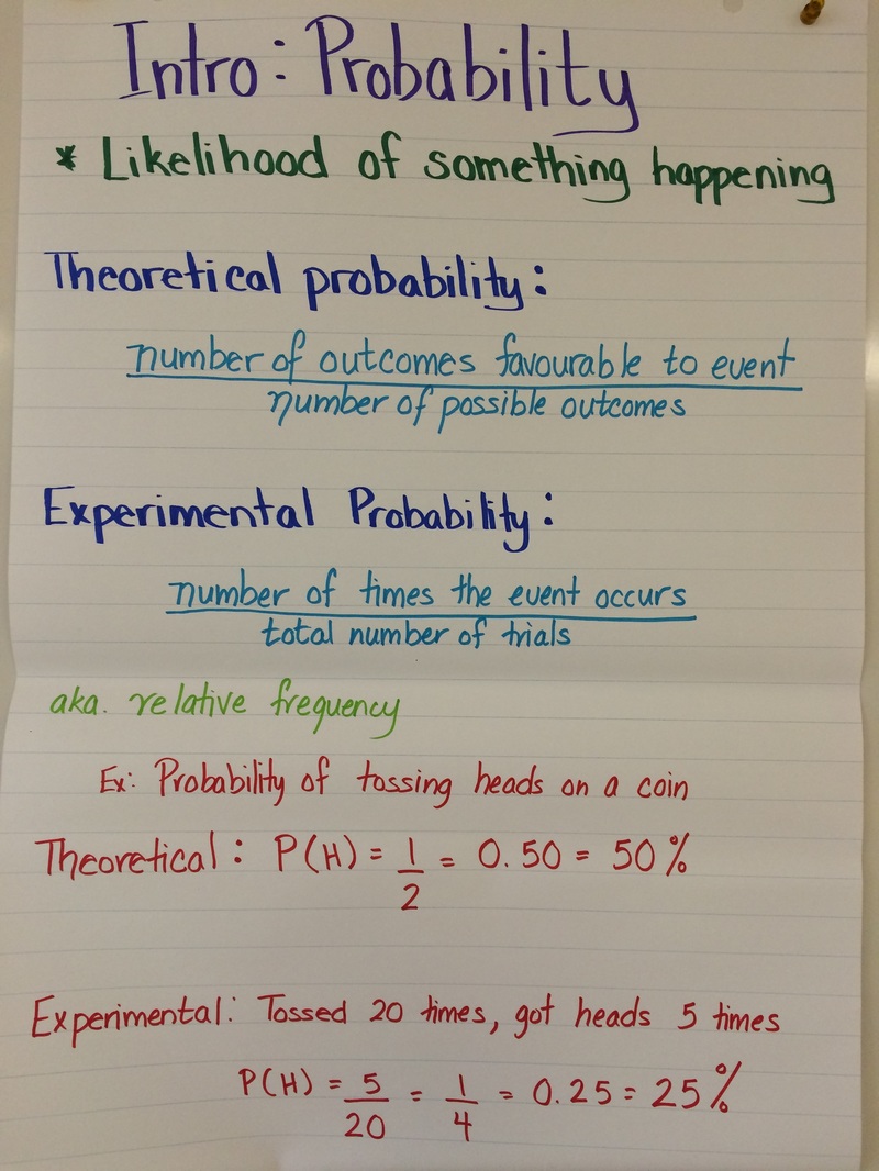 Probability - Term 1 - Grade 8 - Mrs. Singarajah